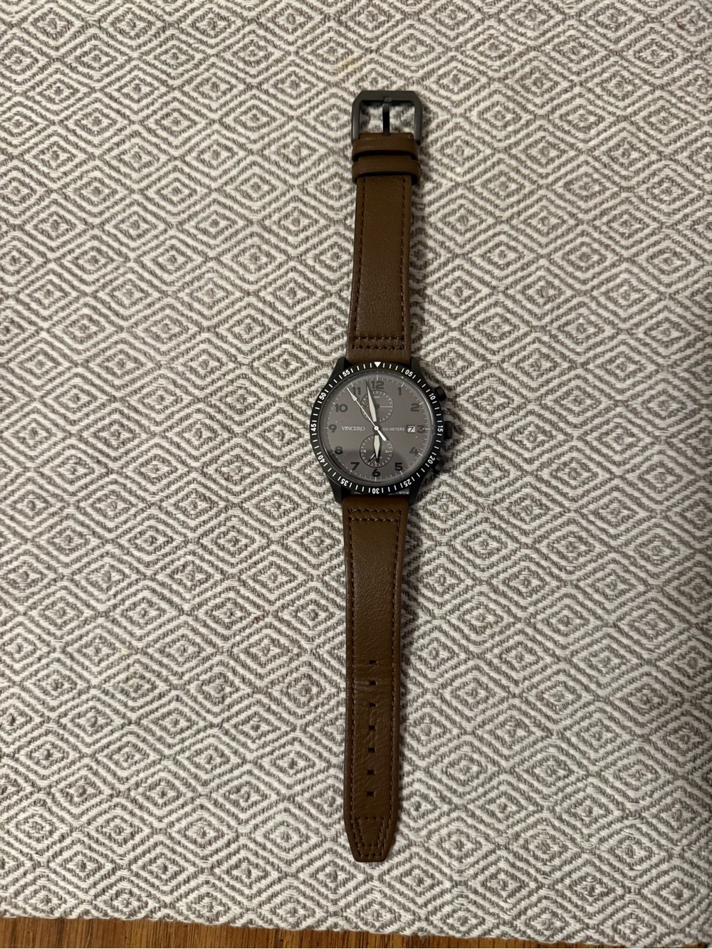 VINCERO Brown Leather Strap with Gray Dial